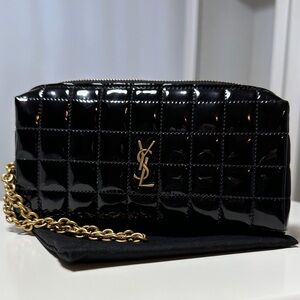 Saint Laurent Cassandre Matelassé Carré Pouch on Chain